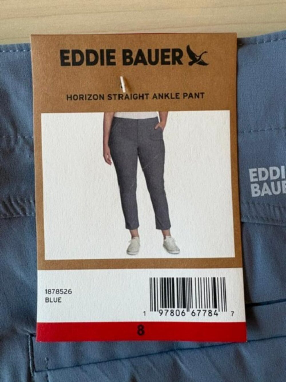 NWT Women's Eddie Bauer Horizon Straight Ankle Pants Blue Size 8 Travel Hiking - Picture 5 of 10